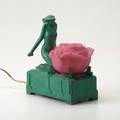 Frankartstyle figural nude lamp with glass rose shade ca 1930s40s 8 14 x 7 12 x 3 12