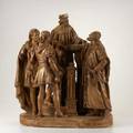 John rogers figural group plaster shakespeare sculpture titled is it so nominated in the bond 19th c signed john rogers new yorkantoniobassanioportiashylock 24 x 18 x 11