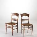 Country chairs pair of rush seat and walnut side chairs 20th c 32 x 16 x 17