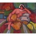 Salvatore pinto italianamerican 19051966 oil on canvas of odalisque framed estate stamp of the artist verso 19 12 x 23 12