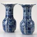 Delft pair of porcelain baluster vases marked royal sphinx maastricht each 13 14 x 7 12