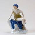 Rosenthal art deco porcelain seated bather c1930 stamped 10 x 7 12 x 5