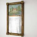 American empire mirror leaded glass panel ca 18201830 20 x 10 12