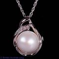 Pearl  Sterling Silver Pendant Necklace
