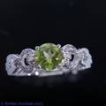 Peridot  Sterling Silver Cartier Style Ring