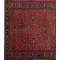 Persian oriental rug red ground with all over floral design 20th c 122 x 106