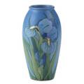 Weller hudson iris vase on a light blue ground 20th c marked weller ware kkt 7 x 3 34