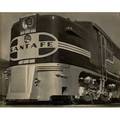 Vintage photograph silver gel print of sante fe train ca 1940s sight 13 x 16