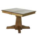 Limbert splitpedestal dining table base with rectangular top created by cutting down the original round top and three 11 leaves unmarked 29 x 40 12 x 34 12