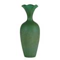 Hampshire tall matte green vase with ruffled rim early 20thc marked hampshire pottery10 14 x 5 12