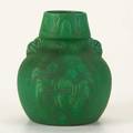 Owens matte green vase stylized decoration early 20th c impressed owens art mark11578 x 6 12