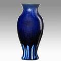 Fulper baluster vase deep blue glaze racetrack mark 13 x 5 12