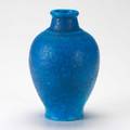 Edmond lachenal vase in crackled persian blue glaze marked lachenalfrance 9 x 5 12