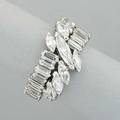 Mixed cut diamond and platinum cocktail band ca 1960 concentric diamond ribbon in bypass design with marquise and baguette cut diamonds approx 4 cts tw 61 dwt 95 gs size 6 12