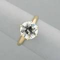 Old european cut diamond solitaire lively diamond approx 250 cts by formula in 14k wg sixprong setting ca 1910 23 dwt 36 gs size 6