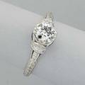 Art deco diamond platinum engagement ring oec diamond 80 ct by formula and sapphire accents in chased setting 22 dwt 34 gs size 8 12
