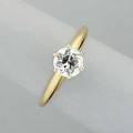 Old european cut diamond solitaire 18k yg and platinum six prong setting diamond 96 ct by formula 22 dwt 34 gs size 8