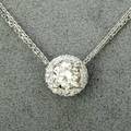Diamond solitaire white gold pendant brilliant cut diamond approx 142 cts in 14k wg halo setting with 20 ct tw diamond accents along with adjustable double chain 20 36 dwt gw 56 gs gw