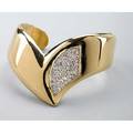 Elsa peretti for tiffany  co 18k cuff 1977 vshaped open cuff with aftermarket pave diamond accents approx 125 cts tw 259 dwt 403 gs