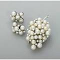 Diamond and pearl brooch and earrings lazarus jewelers 1955 grape cluster forms graduated sperical cultured pearls and brilliant cut diamonds on 14k wg branches diamonds approx 26 cts tw unm