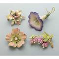Art nouveau enameled gold and diamond flower brooches ca 1910 14k yg realistically rendered in high relief bleeding heart by krementz orchid by whiteside  blank morning glory and anemame unma
