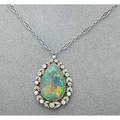 Belle epoque semiblack opal diamond garland lavalier pearshaped semiblack opal 27mm x 165mm x 338mm 65 cts by formula very colorful with oec diamonds in platinumtopped gold 1 12 on fanc