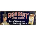 Cigar advertising sign the recruit little cigars enameled metal early 20th c 11 34 x 29 34