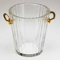 Baccarat crystal ice bucket with dore bronze mounts 20th c marked 9 x 8 dia