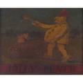 19th c british pub sign oil on panel jolly punch framed 27 x 39