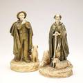 Pair of porcelain figures shepherd and shepherdess with sheep and a dog 19th20th c 12