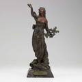 Eutrope bouret french 18331906 poesie des champs bronze sculpture on marble base signed 16 34