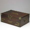 Silver chest mahogany with brass mounts early 20th c 7 x 17 12 x 12