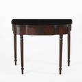 Sheraton games table mahogany with turned legs and reeded edge ca 18101820 30 x 36 x 18 closed