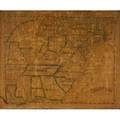Folk art map handdrawn and handcolored map on linen backed paper depicting the eastern coast of the united states framed signed nancy whitlocke 1829 24 x 28
