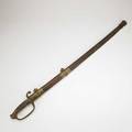 Tiffany  co civil war sword model 1850 with original brass and leather scabbard brass marked ce dunn blade marked tiffany  co new york 38 12