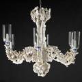 Austrian carved wood chandelier 6arm with grapevine motif ca 1840 40 x 84 dia