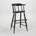 Windsor childs high chair ebonized wood with stencil decoration on backsplat ca 1850 30 x 14 x 4