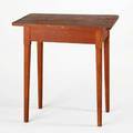 New england occasional table painted finish with chamfered legs 19th c 30 12 x 29 34 x 20