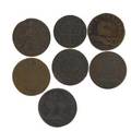 American colonial and post colonial coins seven coins 1787 fugio cent 1785 connecticut cent 1786 new jersey cent 1787 new jersey cent 1786 connecticut cent 1783 us constellation 1773 virgini
