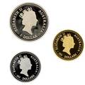 1995 australian three metal set proof three coins platinum koala bear 1 ot gold kangaroo 1 ot silver kookaburra 1 ot
