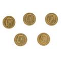 Russian last czar five rouble set gold coins 1900 1901 1903 1904 1909