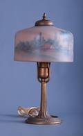 Vintage Reverse Painted Table Lamp