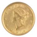 1851 100 gold coin anacs au 58