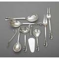 blossom handled sterling servers by eiler  marloe copenhagen 19201967 2 salad serving sets 2 serving spoons sauce ladle pastry server olive server 2367 ot longest 10 14