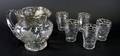 Sterling Overlay Pitcher  5 Tumblers