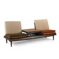 Peter hvidt and borge mogensensettee denmark1960steak cane oak and upholsterybranded32 x 76 x 27 12