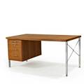 Hans wegnerjohannes hansendesk denmark 1960steak matte chromed steel and anodized aluminumunmarked28 12 x 69 x 33 12