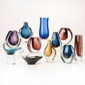 Scandinavian glasseleven cased and colored glass vessels including kosta boda orrefors holmgaard erickson svenskt etcmost markedtallest 8 14