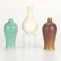 Gunnar nylundrorstrandthree glazed stoneware vessels sweden 1950sall marked for rorstrand and nylundtallest 6 34