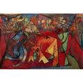 After pablo piccasoabstract wool rug run of the bulls denmark ca 1994manufacturerslabel 80 x 55